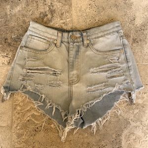 UNIF Distressed High Waist Cutoff Shorts